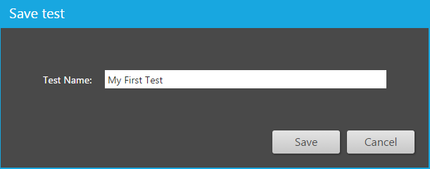 save the test dialog