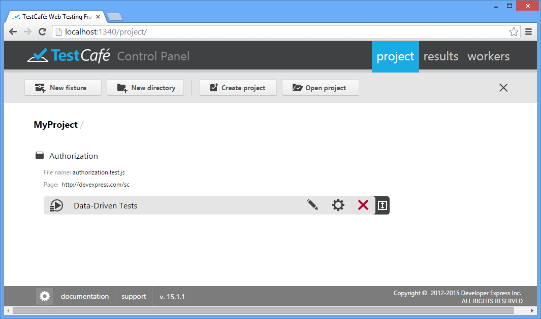 Data-driven Tests Settings